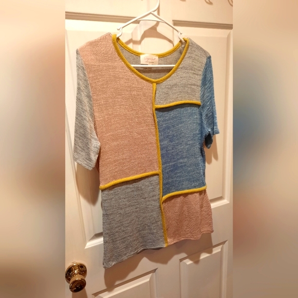 Sugarfox Colorblock Short Sleeve Blouse size 1X - Picture 4 of 11